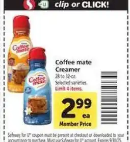 Safeway Coffee mate Creamer offer