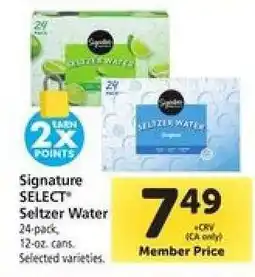 Safeway Signature SELECT Seltzer Water offer