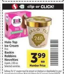 Safeway Halo Top Ice Cream offer
