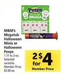 Safeway M&M's Megatub Halloween Minis or Halloween Peeps offer