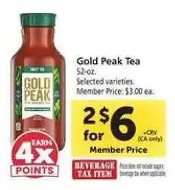 Safeway Gold Peak Tea offer