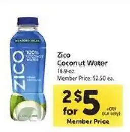 Safeway Zico Coconut Water offer