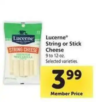 Safeway Lucerne String or Stick Cheese offer