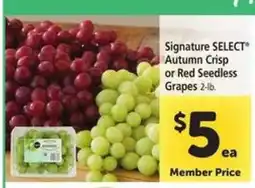 Safeway Signature SELECT Autumn Crisp or Red Seedless Grapes offer