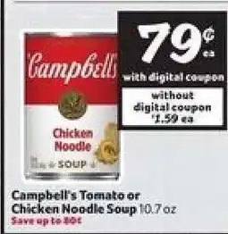 Winn Dixie Campbell's Tomato or Chicken Noodle Soup offer