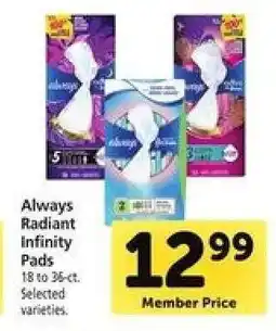 Safeway Always Radiant Infinity Pads offer