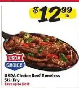 Winn Dixie USDA Choice Beef Boneless Stir Fry offer