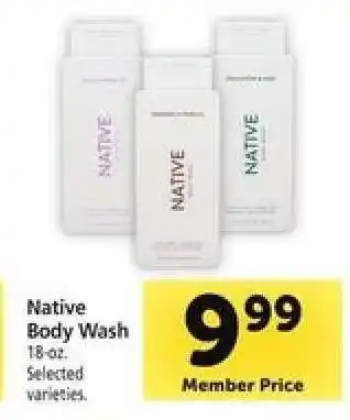 Safeway Native Body Wash offer