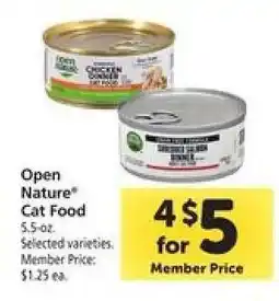 Safeway Open Nature Cat Food offer