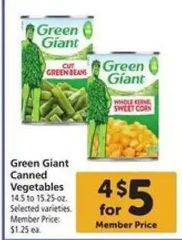 Safeway Green Giant Canned Vegetables offer