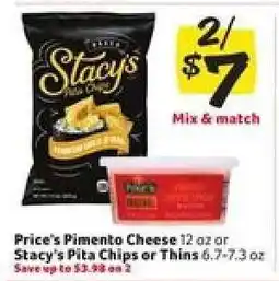 Winn Dixie Price's Pimento Cheese or Stacy's Pita Chips or Thins offer