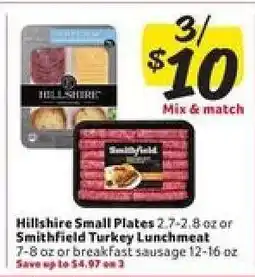 Winn Dixie Hillshire Small Plates or Smithfield Turkey Lunchmeat offer