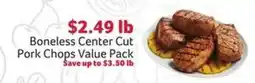 Winn Dixie Boneless Center Cut Pork Chops Value Pack offer