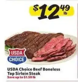 Winn Dixie USDA Choice Beef Boneless Top Sirloin Steak offer