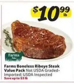 Winn Dixie Farms Boneless Ribeye Steak Value Pack offer