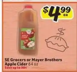 Winn Dixie SE Grocers or Mayer Brothers Apple Cider offer