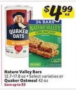 Winn Dixie Nature Valley Bars or Quaker Oatmeal offer