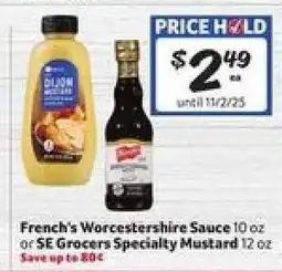 Winn Dixie French's Worcestershire Sauce or SE Grocers Specialty Mustard offer