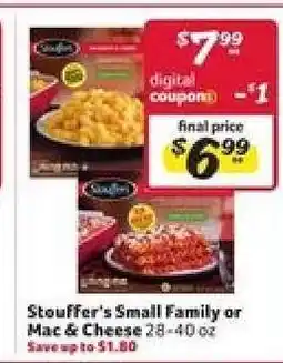Winn Dixie Stouffer's Small Family or Mac & Cheese offer