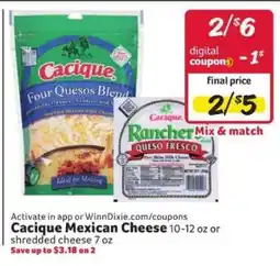 Winn Dixie Cacique Mexican Cheese offer