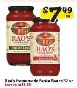 Winn Dixie Rao's Homemade Pasta Sauce offer