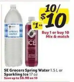 Winn Dixie SE Grocers Spring Water or Sparkling Ice offer