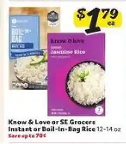 Winn Dixie Know & Love or SE Grocers Instant or Boil In Bag Rice offer