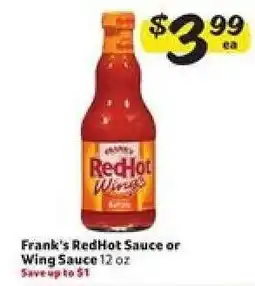 Winn Dixie Frank's RedHot Sauce or Wing Sauce offer