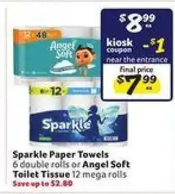 Winn Dixie Sparkle Paper Towels or Angel Soft Toilet Tissue offer