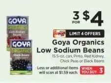 ShopRite Goya Organics Low Sodium Beans offer