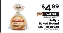 ShopRite Molly’s Baked Round Challah Bread offer