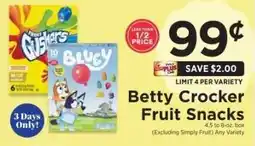 ShopRite Betty Crocker Fruit Snacks offer