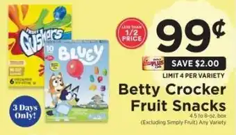 ShopRite Betty Crocker Fruit Snacks offer