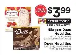 ShopRite Häagen-Dazs Novelties / Dove Novelties offer