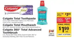 ShopRite Colgate Total Toothpaste, Mouthwash or 360° Toothbrush offer