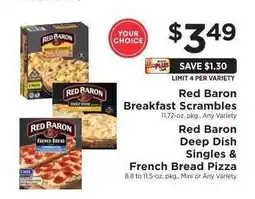 ShopRite Red Baron Breakfast Scrambles & Deep Dish Singles & French Bread Pizza offer