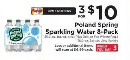 ShopRite Poland Spring Sparkling Water 8-Pack offer