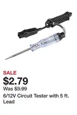 Harbor Freight Tools 6/12V Circuit Tester with 5 ft. Lead offer