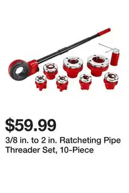 Harbor Freight Tools 3/8 in. to 2 in. Ratcheting Pipe Threader Set, 10-Piece offer