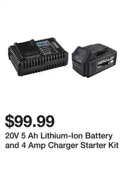 Harbor Freight Tools 20V 5 Ah Lithium-Ion Battery and 4 Amp Charger Starter Kit offer