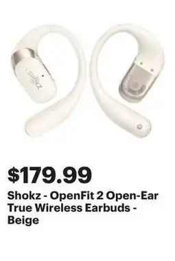 Best Buy Shokz - OpenFit 2 Open-Ear True Wireless Earbuds - Beige offer