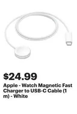 Best Buy Apple - Watch Magnetic Fast Charger to USB-C Cable (1 m) - White offer