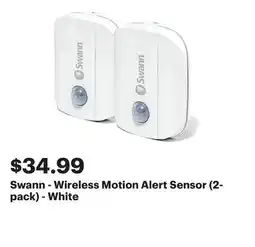 Best Buy Swann - Wireless Motion Alert Sensor (2-pack) - White offer