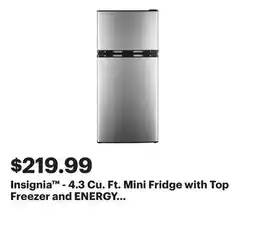 Best Buy Insignia - 4.3 Cu. Ft. Mini Fridge with Top Freezer and ENERGY STAR Certification - Stainless steel offer