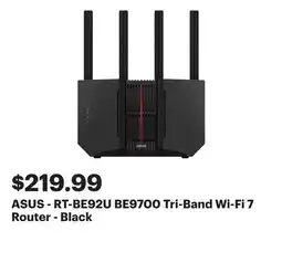 Best Buy ASUS - RT-BE92U BE9700 Tri-Band Wi-Fi 7 Router - Black offer