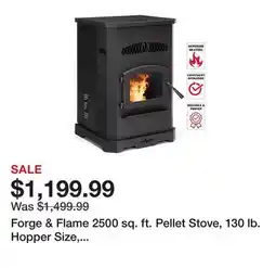Tractor Supply Company Forge & Flame 2500 sq. ft. Pellet Stove, 130 lb. Hopper Size, PP130-B-DS offer