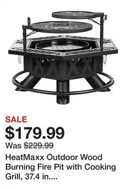 Tractor Supply Company HeatMaxx Outdoor Wood Burning Fire Pit with Cooking Grill, 37.4 in. Black, Hex-Shaped Ranch Fire Pit offer