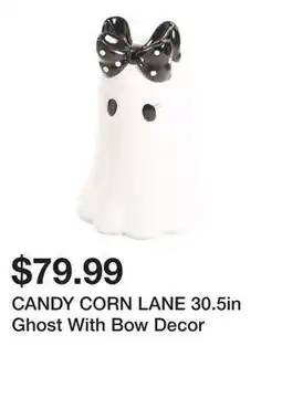 Marshalls CANDY CORN LANE 30.5in Ghost With Bow Decor offer