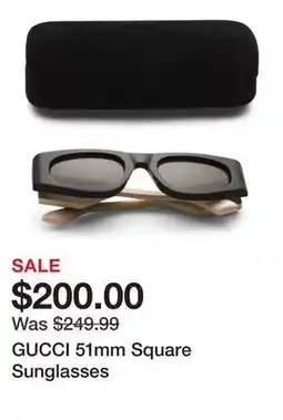 Marshalls GUCCI 51mm Square Sunglasses offer