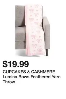 Marshalls CUPCAKES & CASHMERE Lumina Bows Feathered Yarn Throw offer